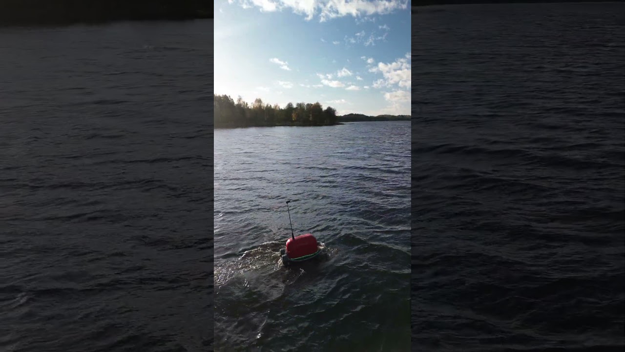 A drone boat delivering food